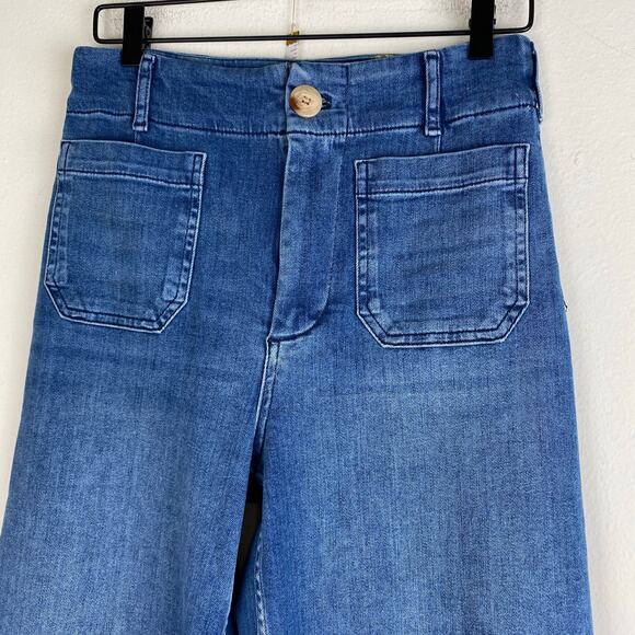 Maeve The Colette Crop High-Rise Wide-Leg Jeans Size 27 Blue - Picture 8 of 14